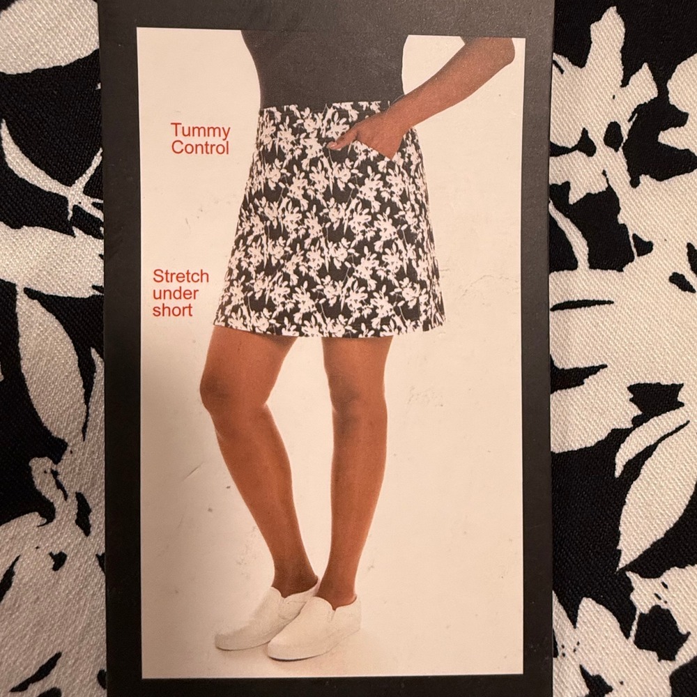 New Mario Serrani Black White Skort Women Size XL